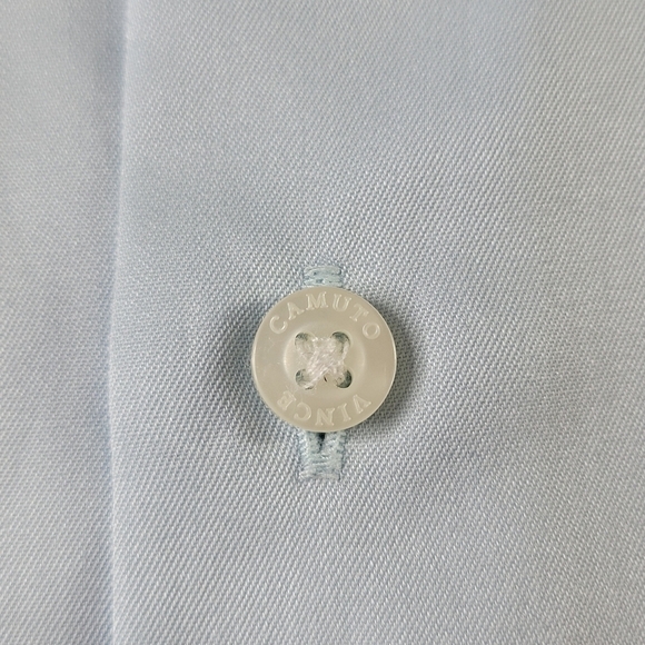 Vince Camuto Modern Fit Shirt Men 16 1/2 36-37 Spread Collar Long Sleeve Blue - Picture 4 of 15